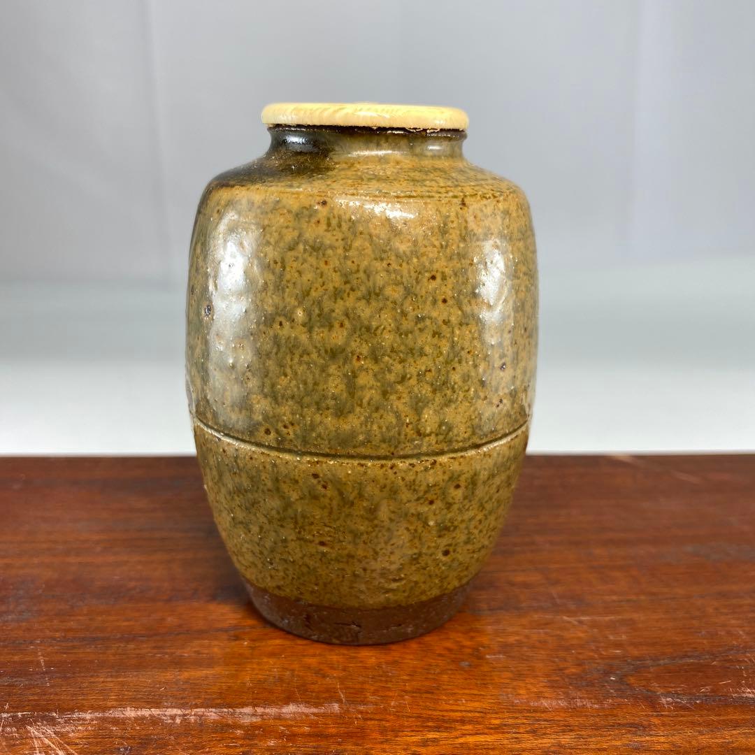 【茶道具】市野陶勝造　丹波焼肩衝茶入（共箱）