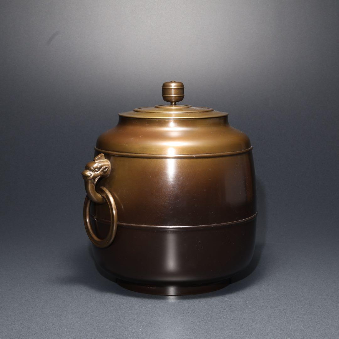 【茶道具】唐銅　皆具　秀峰　共箱　R1678