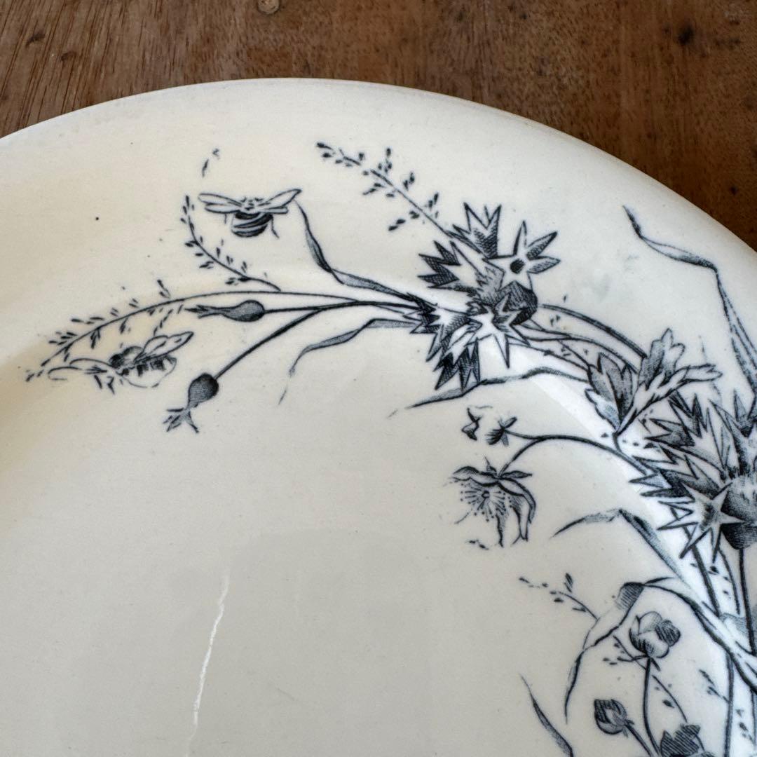 フランス アンティーク 蜂とお花のディナープレート①