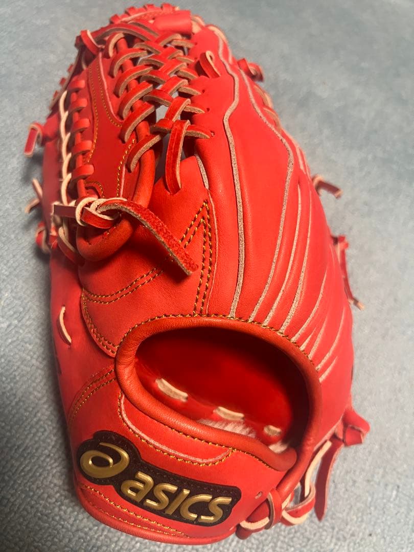 ASICS ゴールドステージ 軟式グローブ 左利き　外野手用　レッド