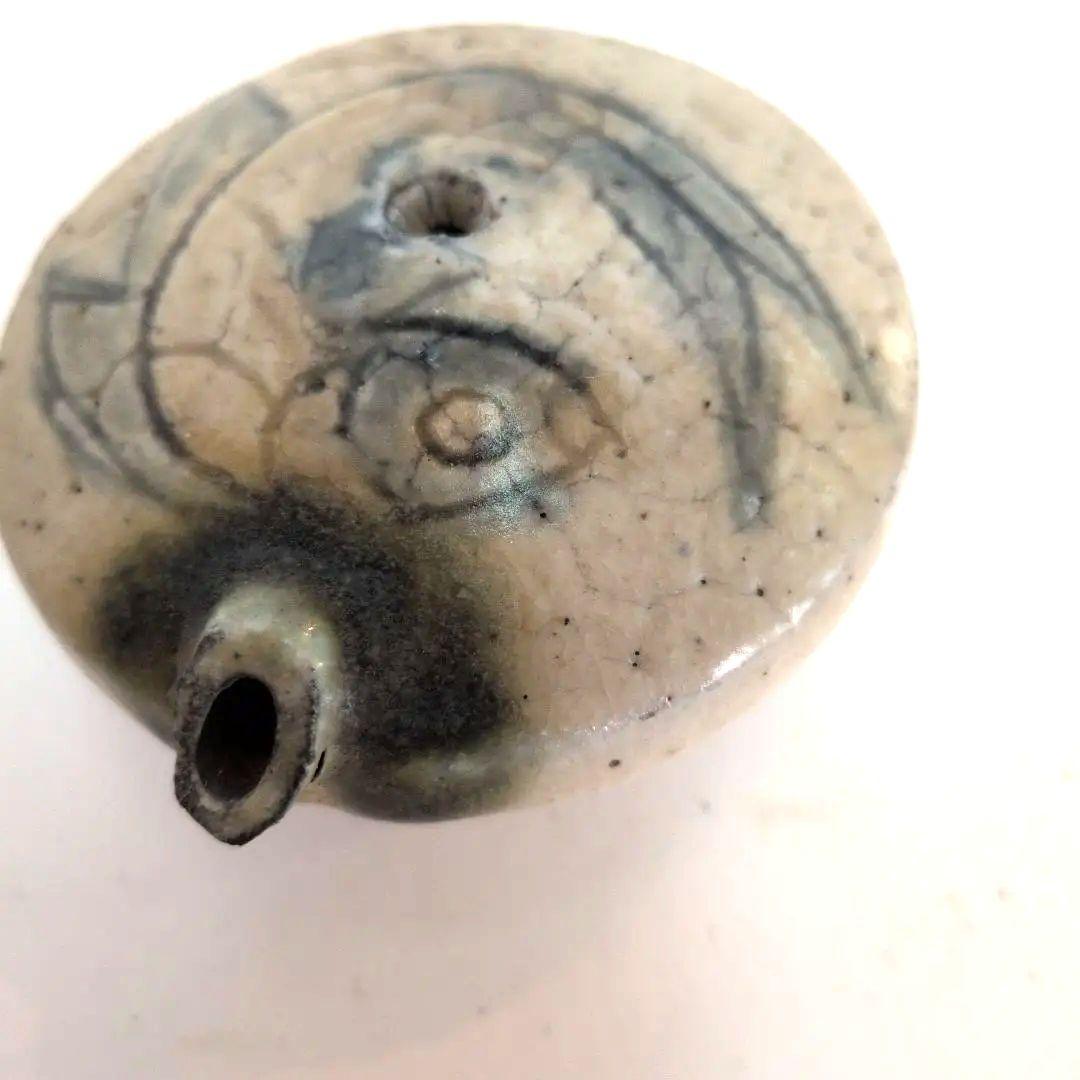 人間国宝　金城次郎　壺屋焼　魚紋水滴やむちん