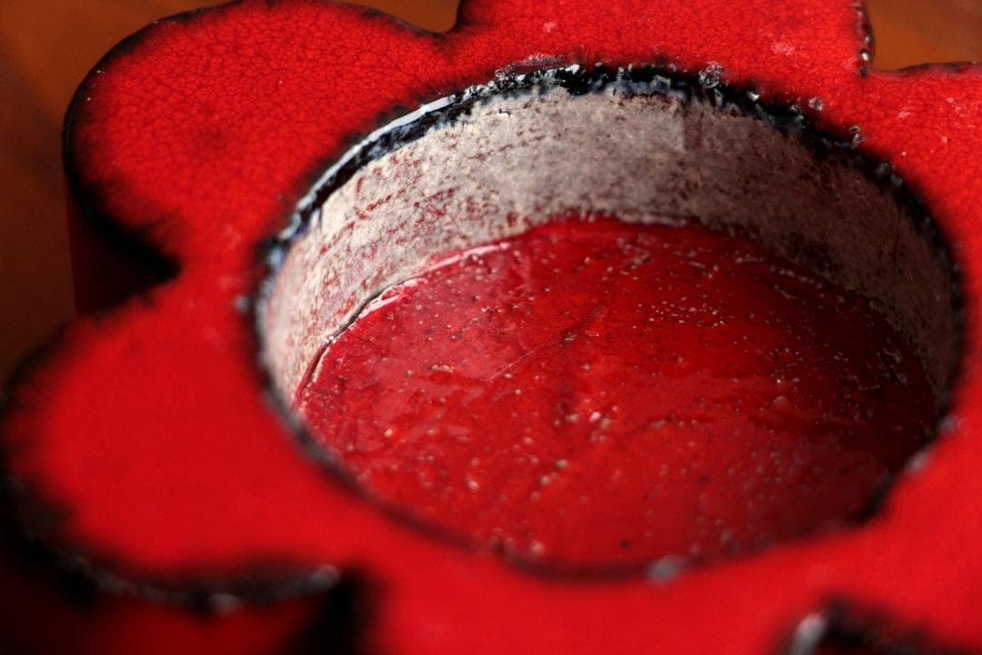 Lisa Larson リサラーソン キャンドルホルダー 赤 b