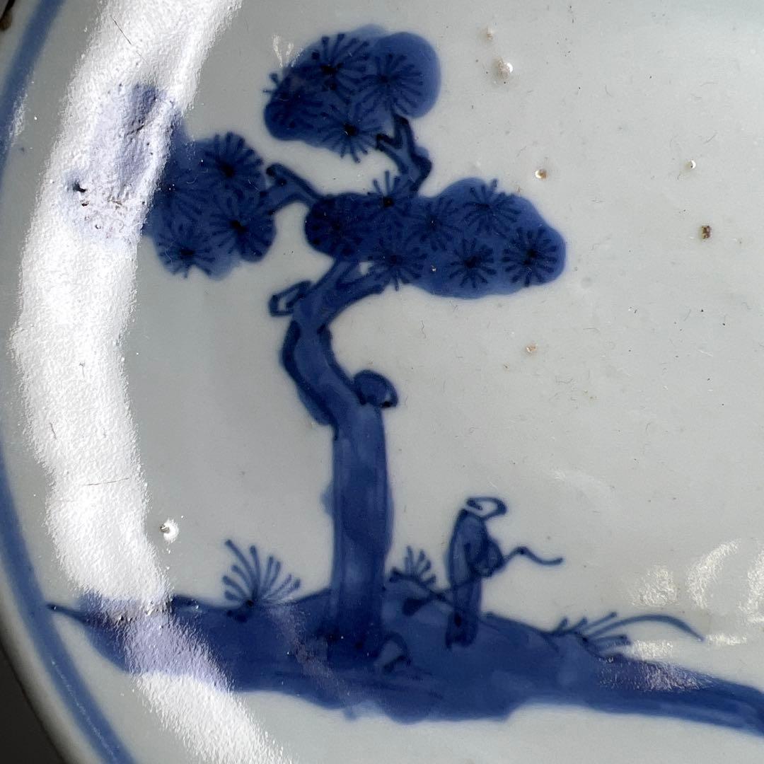 中国明時代　古染付中皿　直径約15.5㎝　東Y8-0114☆2Fタルチ