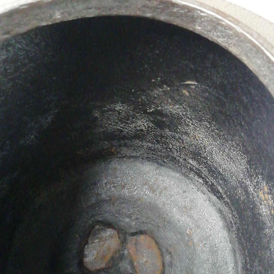 Ｗ１３２　茶釜　『松地紋　筒釜』『釜師　須藤浄義』『鉄釜』　共箱　茶道具