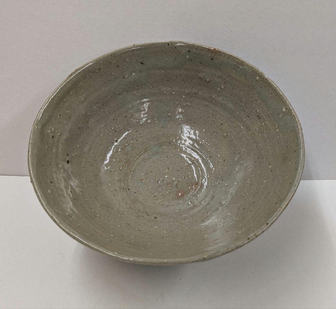 灰釉茶碗　楽山焼　十一代長岡空権作　秀品