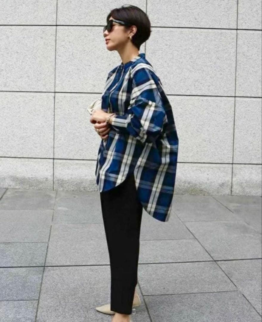 美品　MACHATT スタンドカラーオーバーシャツ　タータンチェック