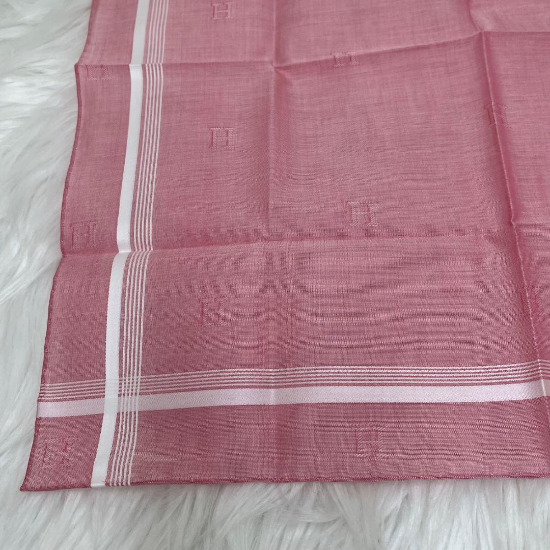 新品タグ箱付き✨エルメス ハンカチ ハンカチーフ　HERMES　ピンク