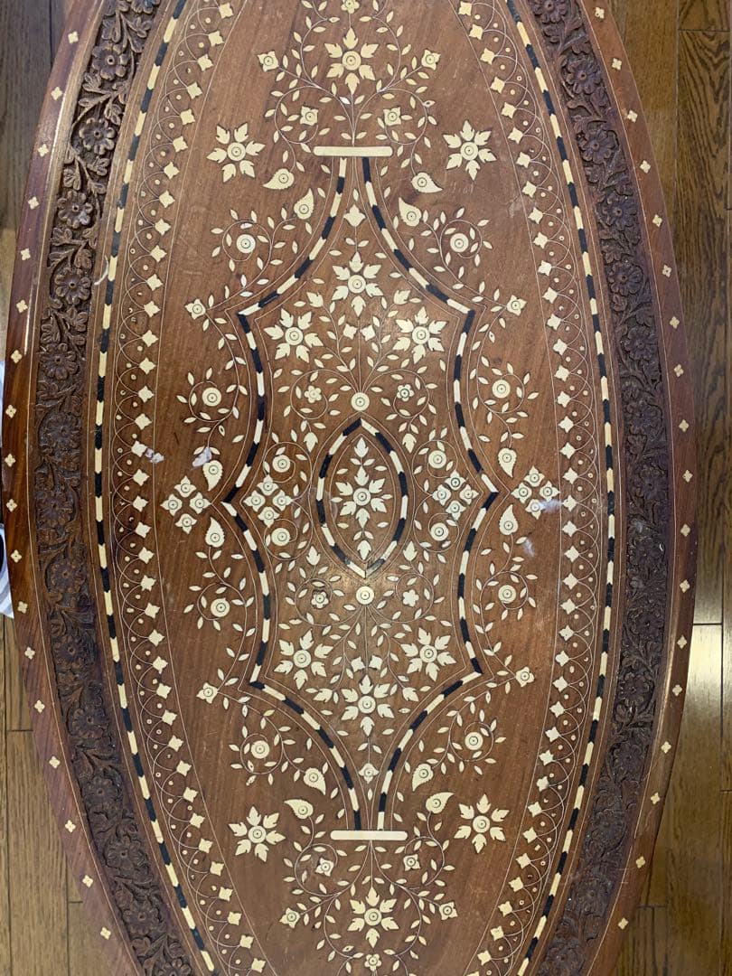 象嵌　ソファテーブル　センターテーブル　一枚板？　アンティーク　工芸品