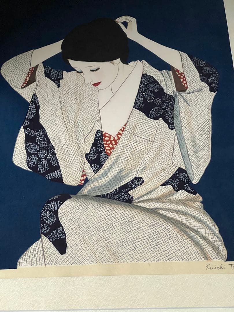 高沢圭一　「婦人像」 悠々堂木版画　真作