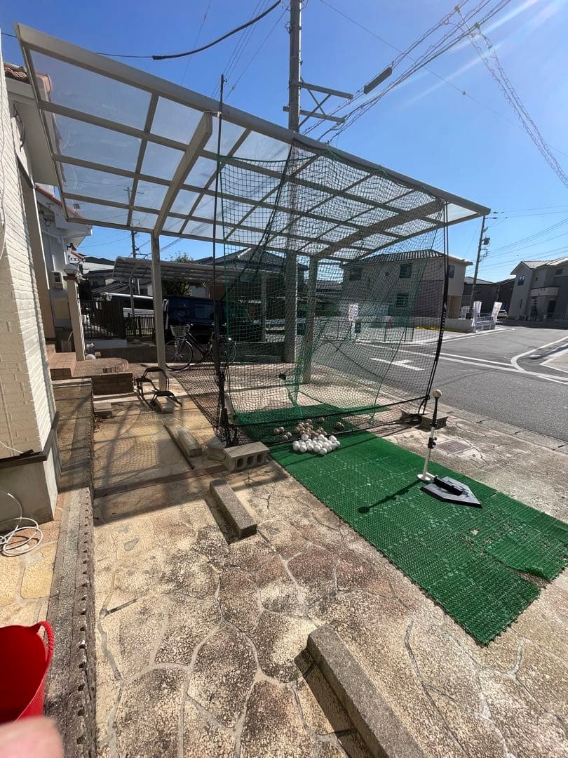 値下げ★バッティングネット 練習用具 【自宅のカーポートをご利用して設置出来る】