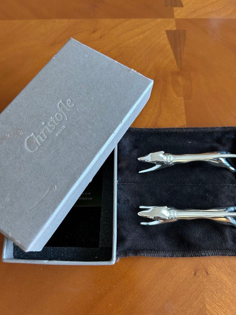 Christofle 犬型カトラリーレスト 2個セット