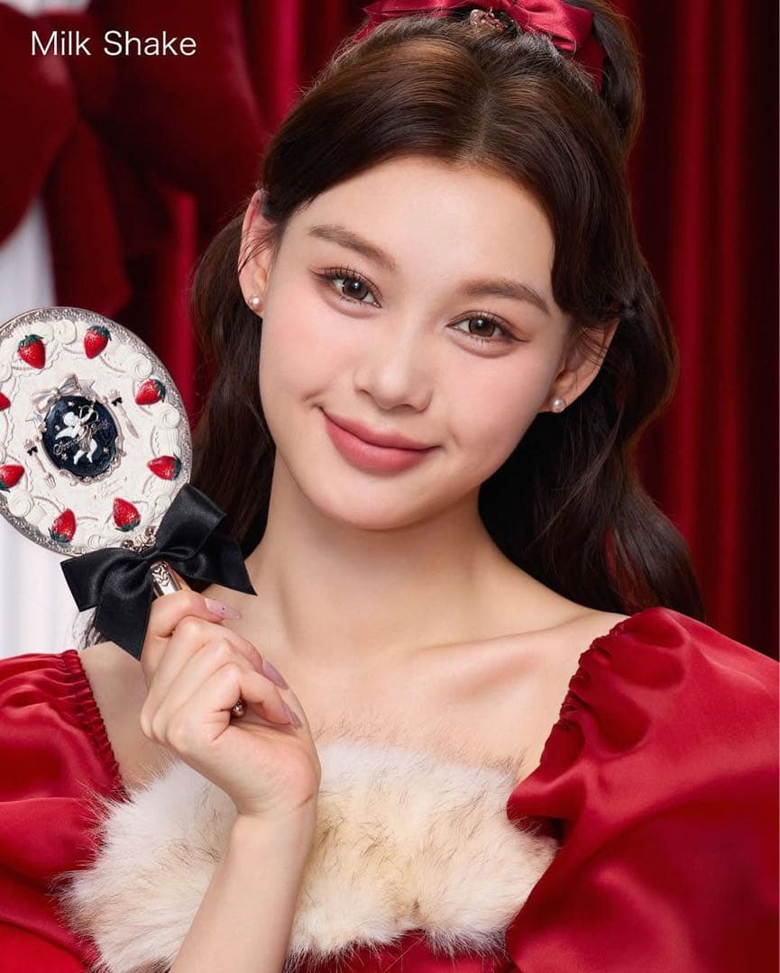 【5点セット】フラワーノーズ　ストロベリーキューピッドハンドミラー＆ヘアクリップ