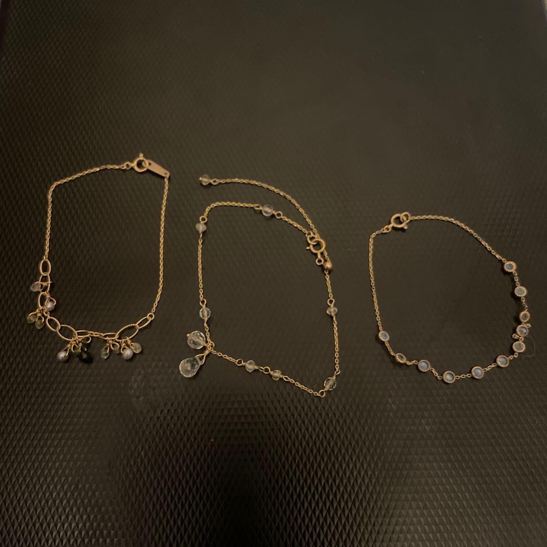 ゴールドチェーン アンクレット 3本セット