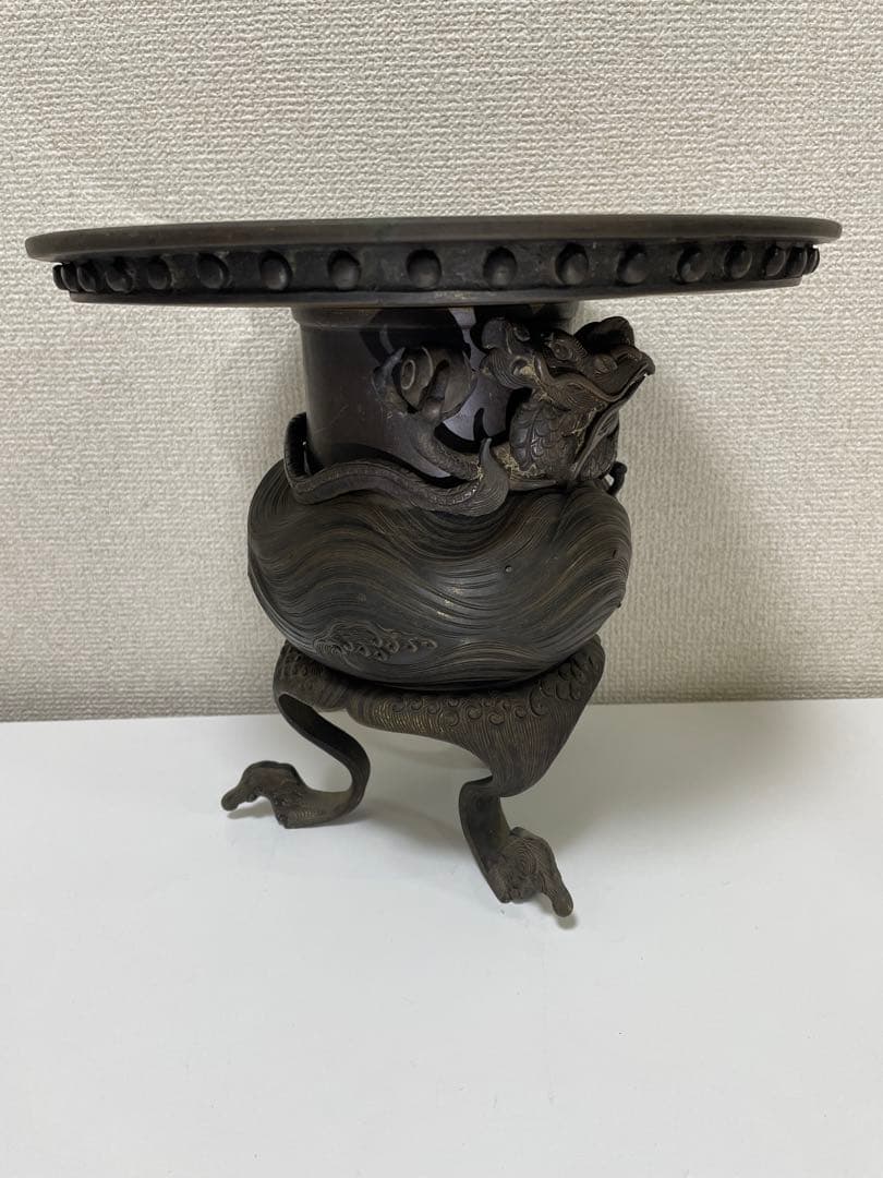 【現状品】花器 薄端 華道 花瓶 龍巻 骨董品 アンティーク 時代物 レトロ