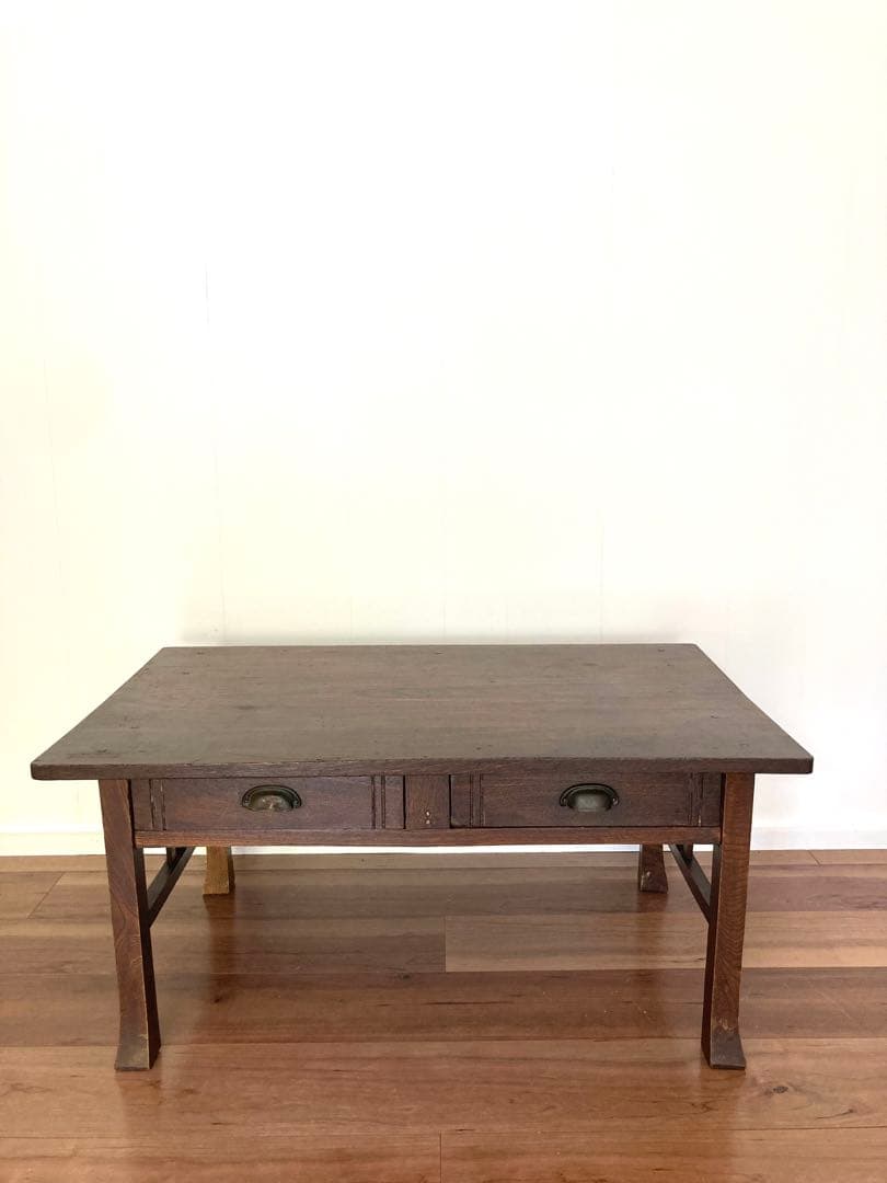 【メンテ済】アンティークの木製文机　ローテーブル　昭和レトロ　テレビ台