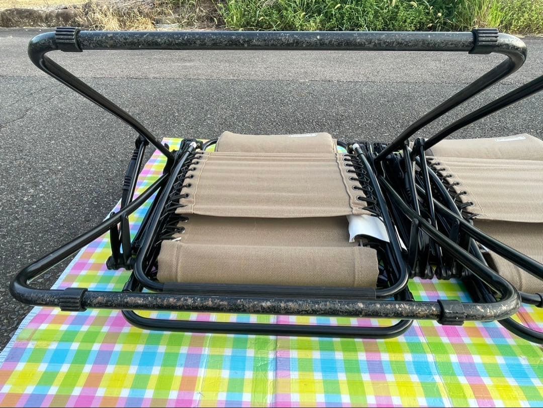 送料込みColeman コールマン　リクライニングチェア 2脚セット ベージュ