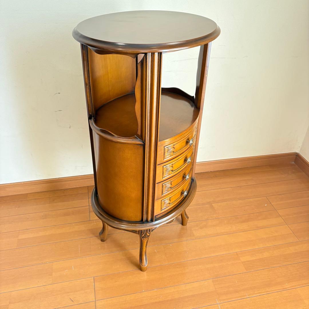 【美品・匿名配送】アンティーク調 猫脚 キャビネット 4段 チェスト コンソール