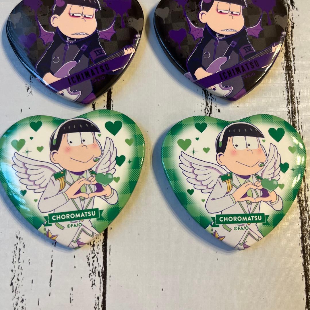 おそ松さん ハート缶バッジ　悪魔バンド　HMV トド松　一松　カラ松　チョロ松