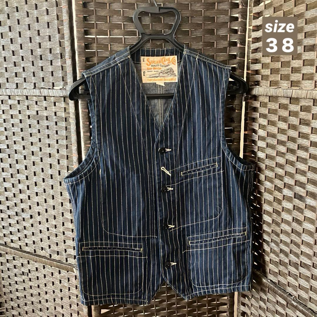 シュガーケーン size38 ウォバッシュ　ワークベスト　インディゴ