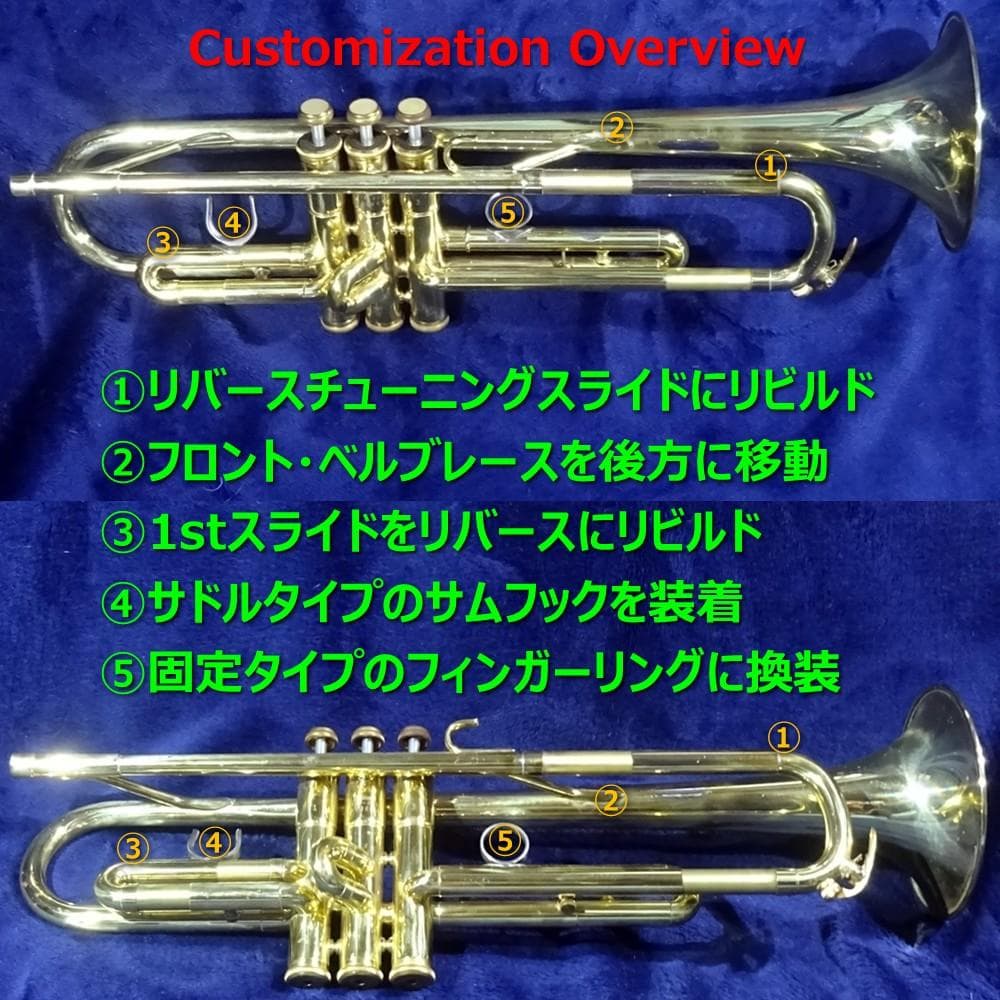 虎牙　YAMAHA YTR-233 リバースモデル 支柱追加