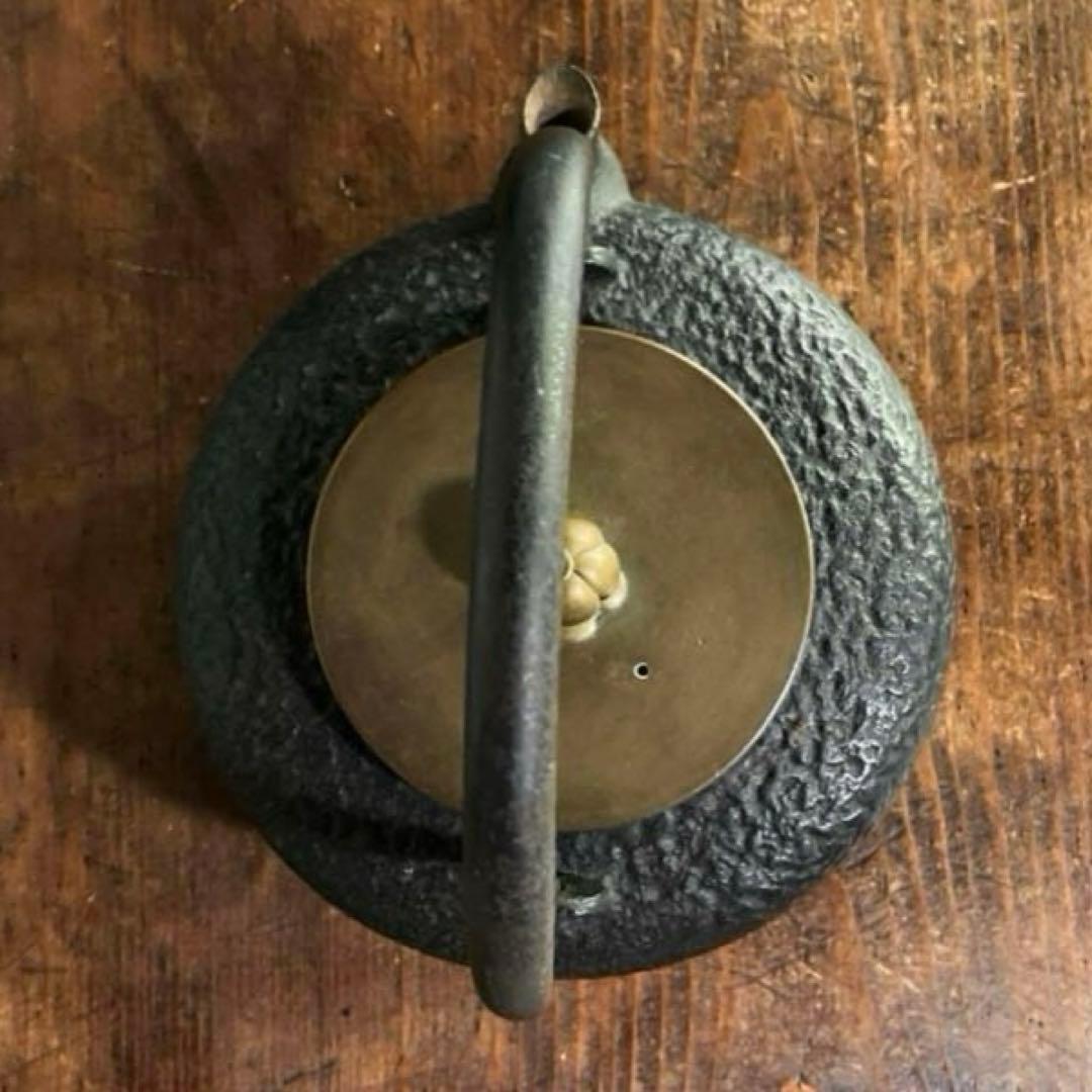 南部鉄瓶 瑞雲堂 銘有 真鍮蓋 戦前 茶道具