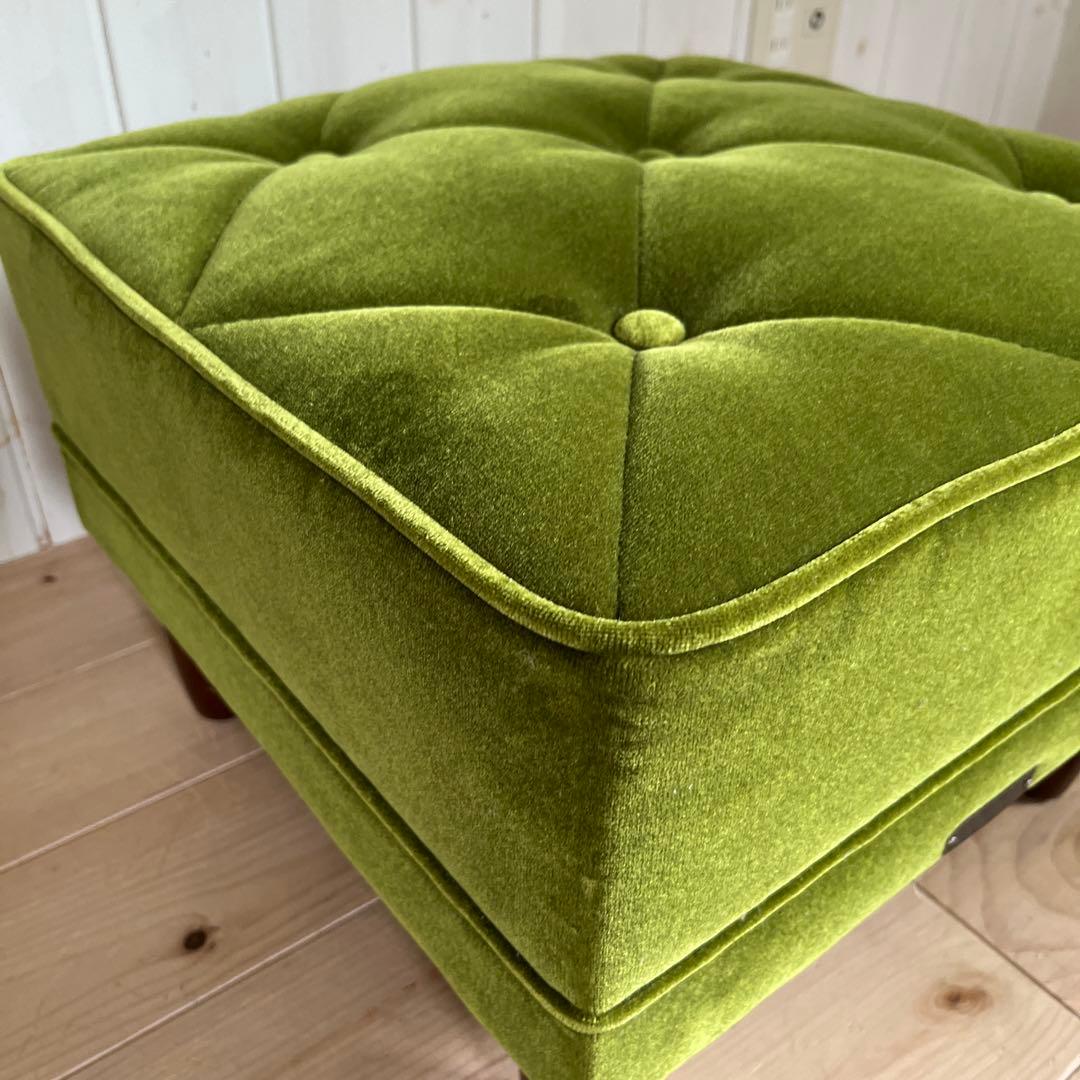 カリモク60 オットマン　モケットグリーン
