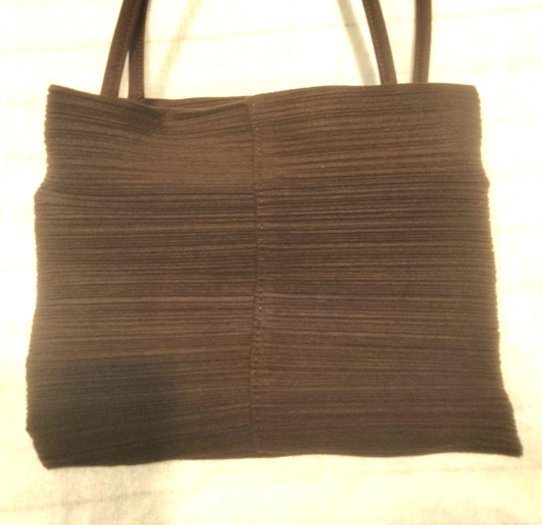 希少新品 イッセイミヤケプリーツプリーズ茶色トートバッグ変形手さげバッグ