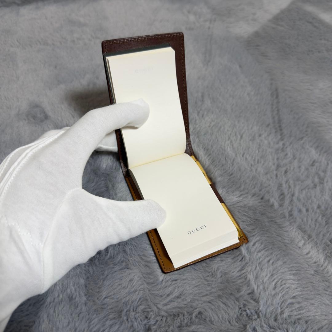 【新品未使用】GUCCI　レザーメモ帳　ミニ　ポケットノート　アクセサリー