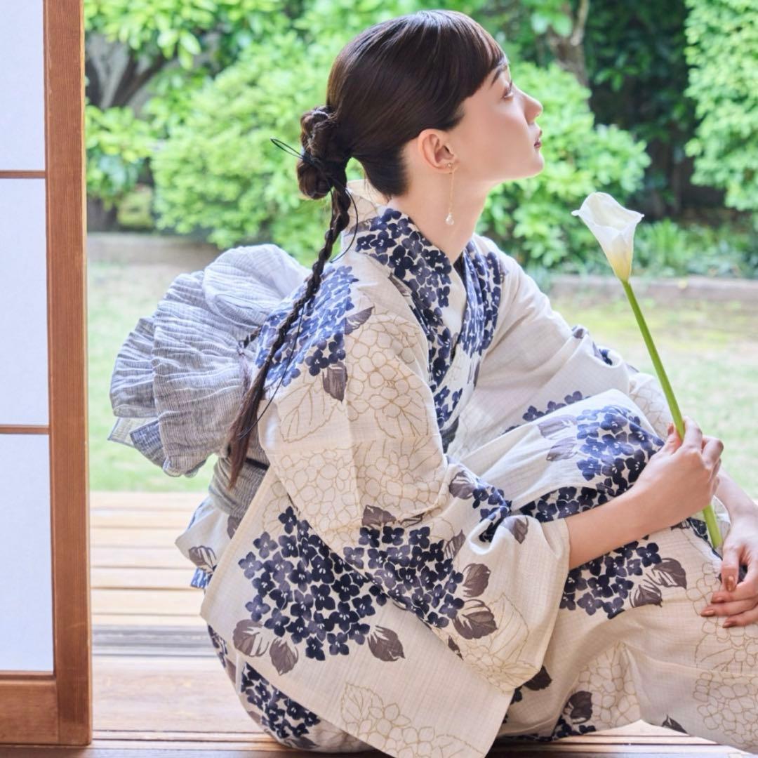 hinari×utatane 浴衣・帯セット 紫陽花