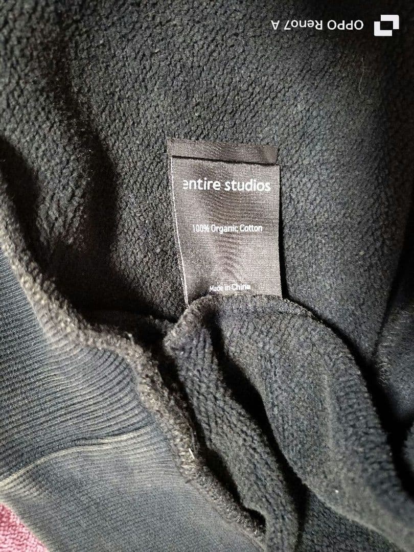 entire studios スウェットトレーナー サイズS ガーメントダイ 黒