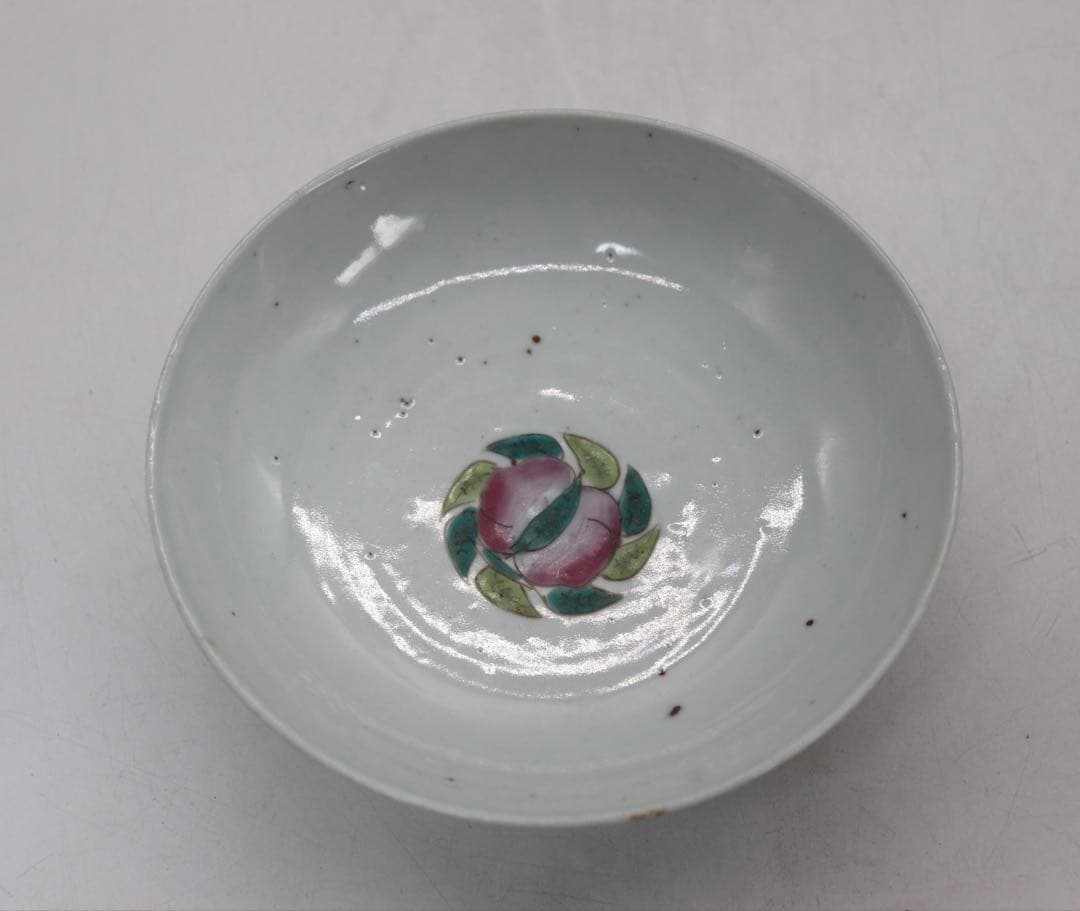 ※中国　清時代　粉彩　花卉紋高台皿　送料込み250529