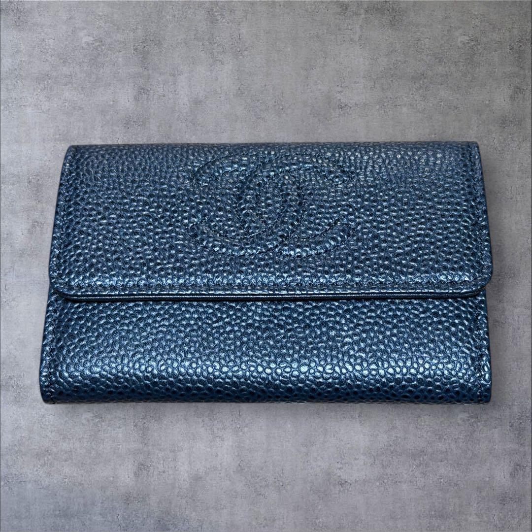 【極美品】CHANEL シャネル 名刺入れ キャビアスキン