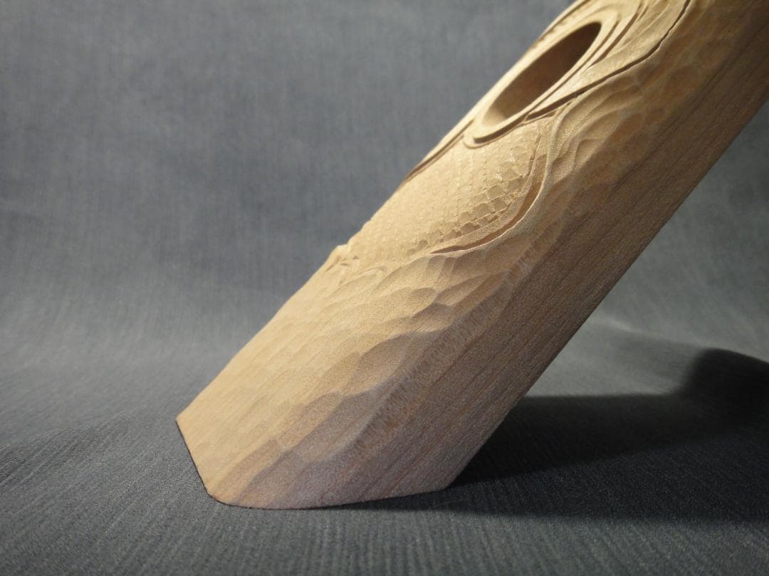 貝澤徹 作 『ワインラック』 二風谷　木彫り 彫刻 木彫り アイヌ美術　鱗彫り