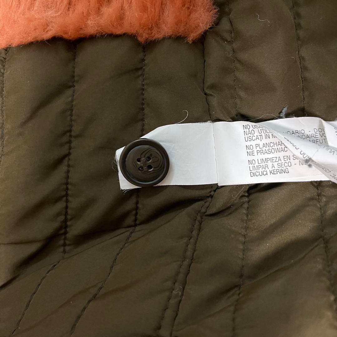 美品　ZARA ピンクファー モッズコート M N3B カーキ　ザラ　77302