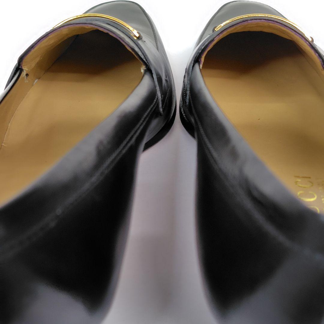 ★katxxx様★グッチ ローファー 38C パンプス ロゴ プレート レザー