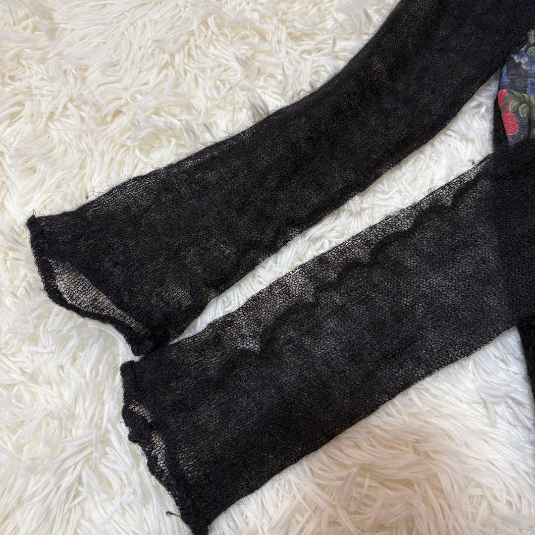 トリココムデギャルソンAD2013 花柄 切替え モヘア ニットシャツ Sサイズ