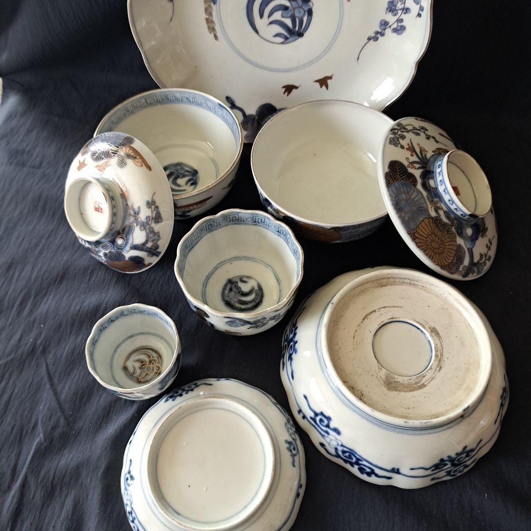 「ご成約者」です。 古伊万里色絵金彩皿 7種類1セット 骨董アンティ