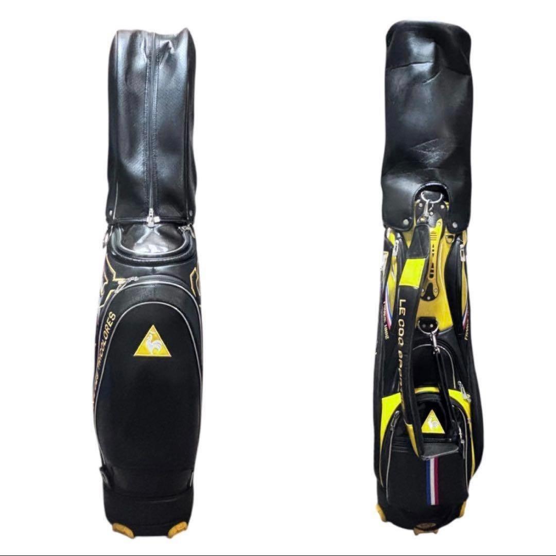 LE COQSPORTIF キャディバッグ イエロ- 9.5型 トリコロール