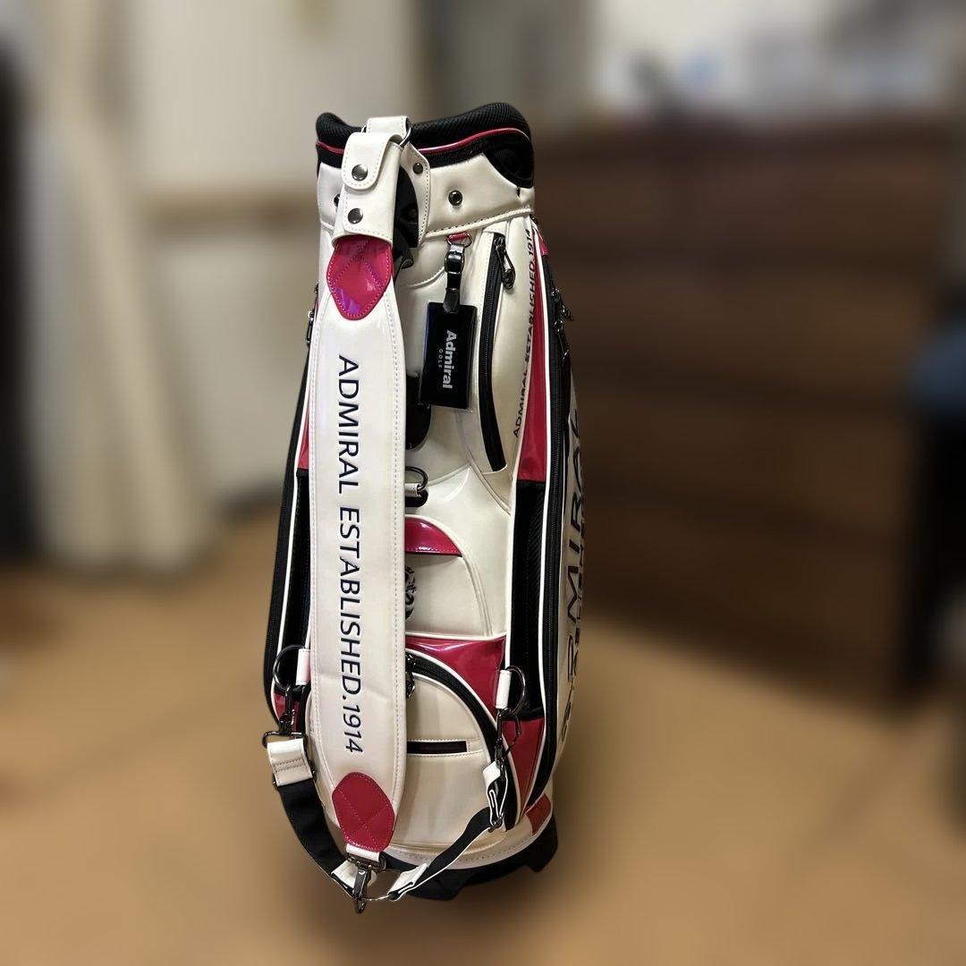 値下げ　ADMRIAL キャディバッグ ホワイト/ピンク