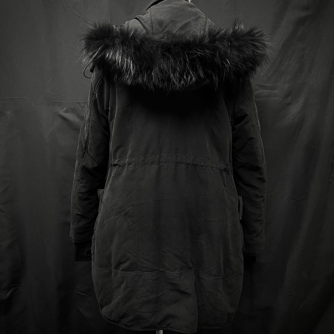 平成ギャル　y2kグランジ　ダークコア　リアルファー付き　モッズコート　N-3B