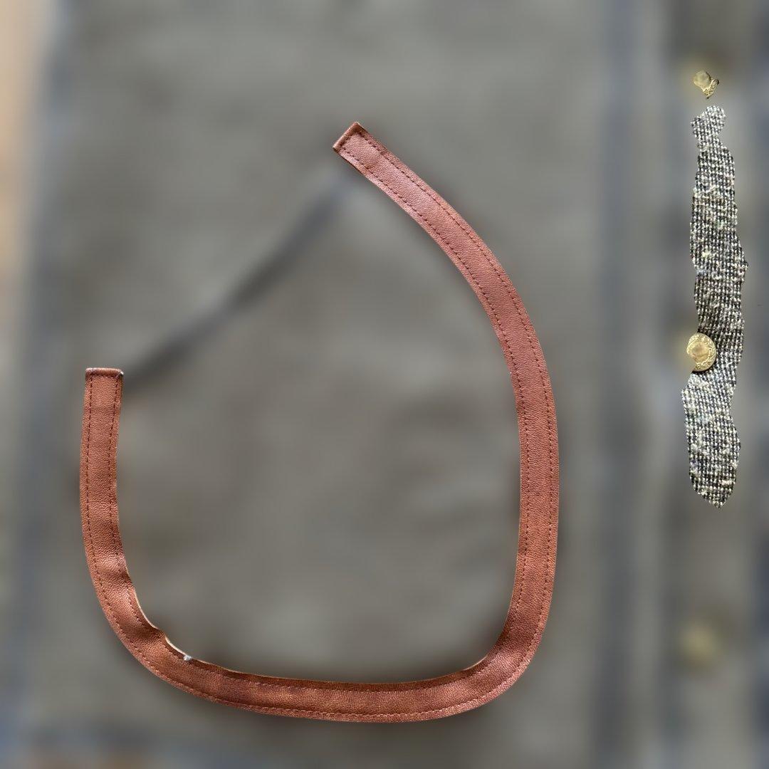 キャピタル ウール グレー ベスト ポケット口、レザー