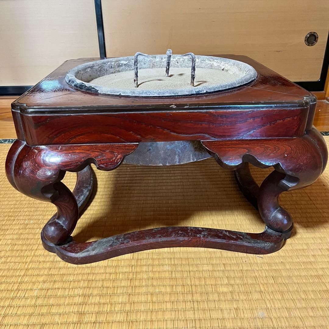 売切価格です！　ヴィンテージ　座敷用火鉢　木製　ねこ脚　四角形