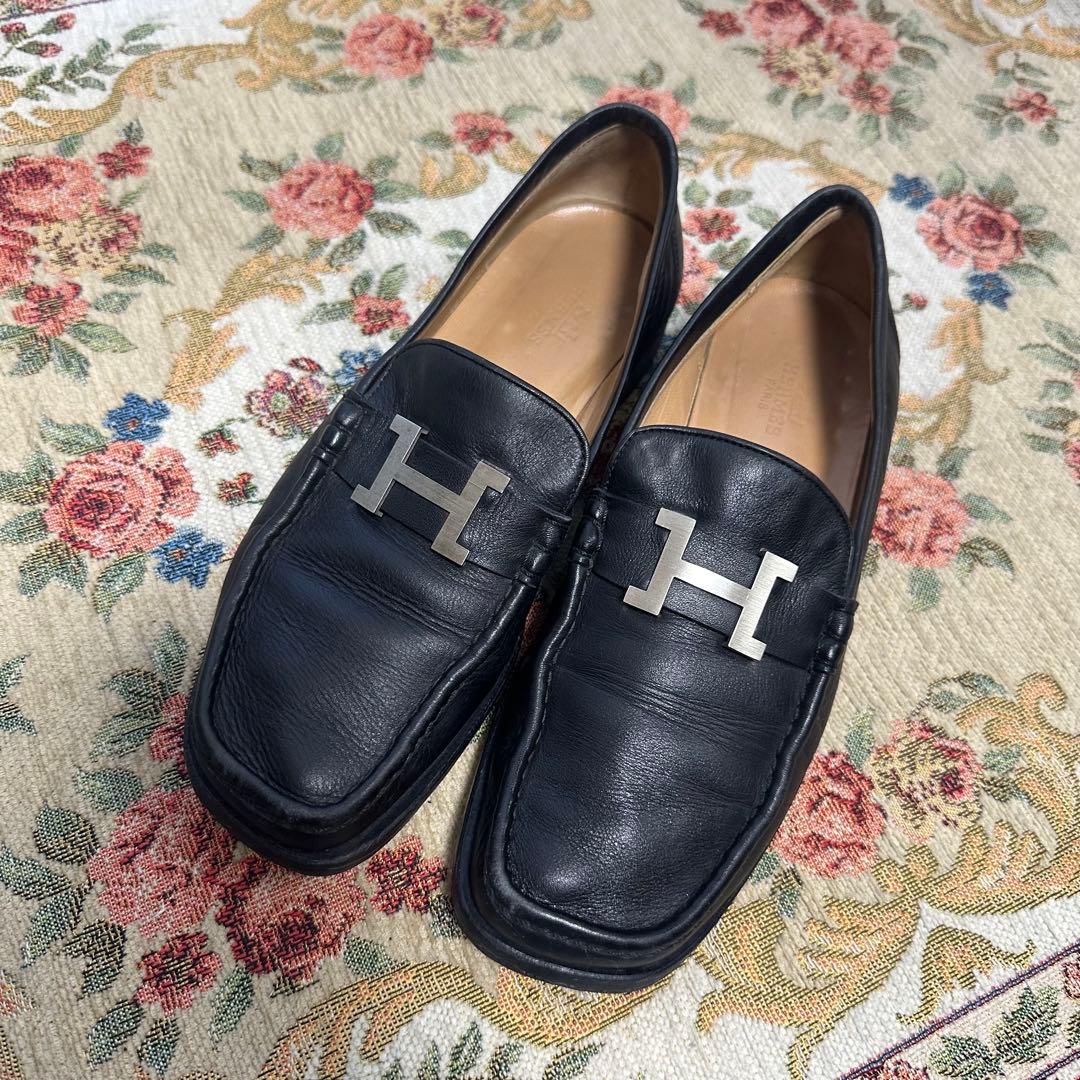 hana様向け　HERMES ローファー　H金具　ブラック　36 1/2