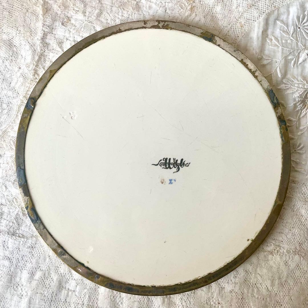 サルグミンヌ　ルイ15世　トリベット　陶板ラウンドプレート　フランスアンティーク