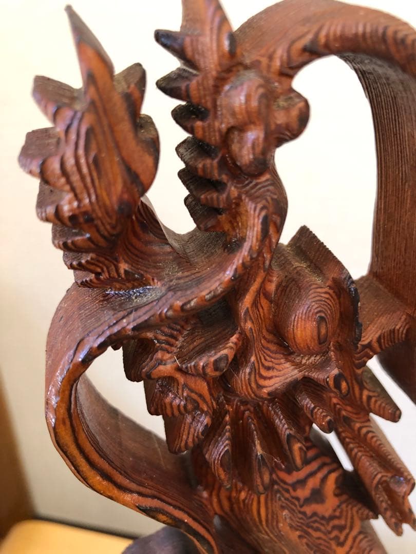 昇龍　置物　木製木彫り　彫刻　オブジェ　屋久杉？