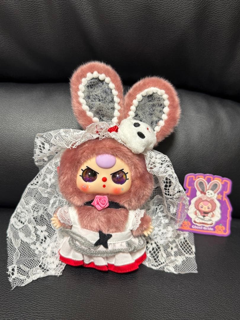 ベビスリーハロウィンぬいぐるみ、紫色オイル流れる目