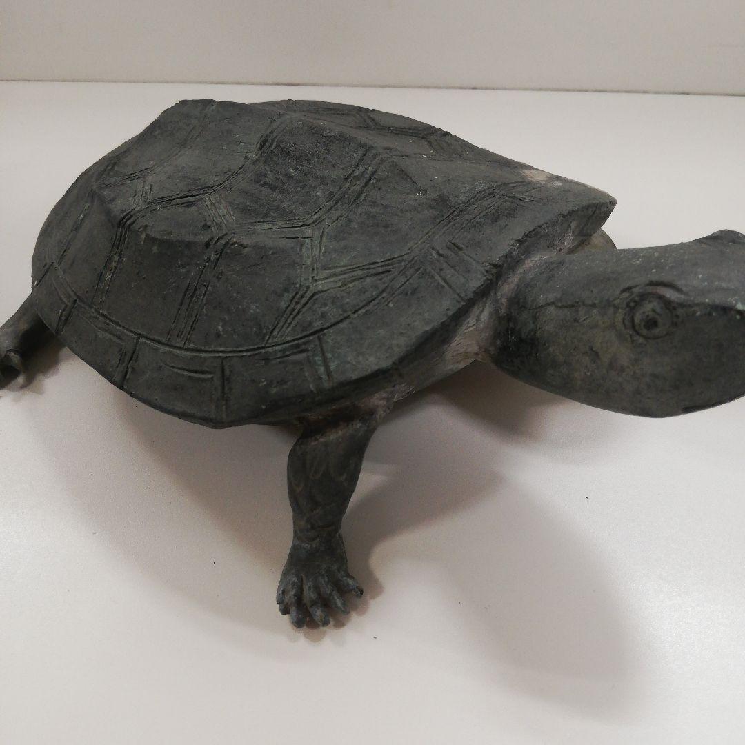 江戸時代後期～明治時代中期頃２５センチ古銅製稀少細密造形美術クサガメ時代置物