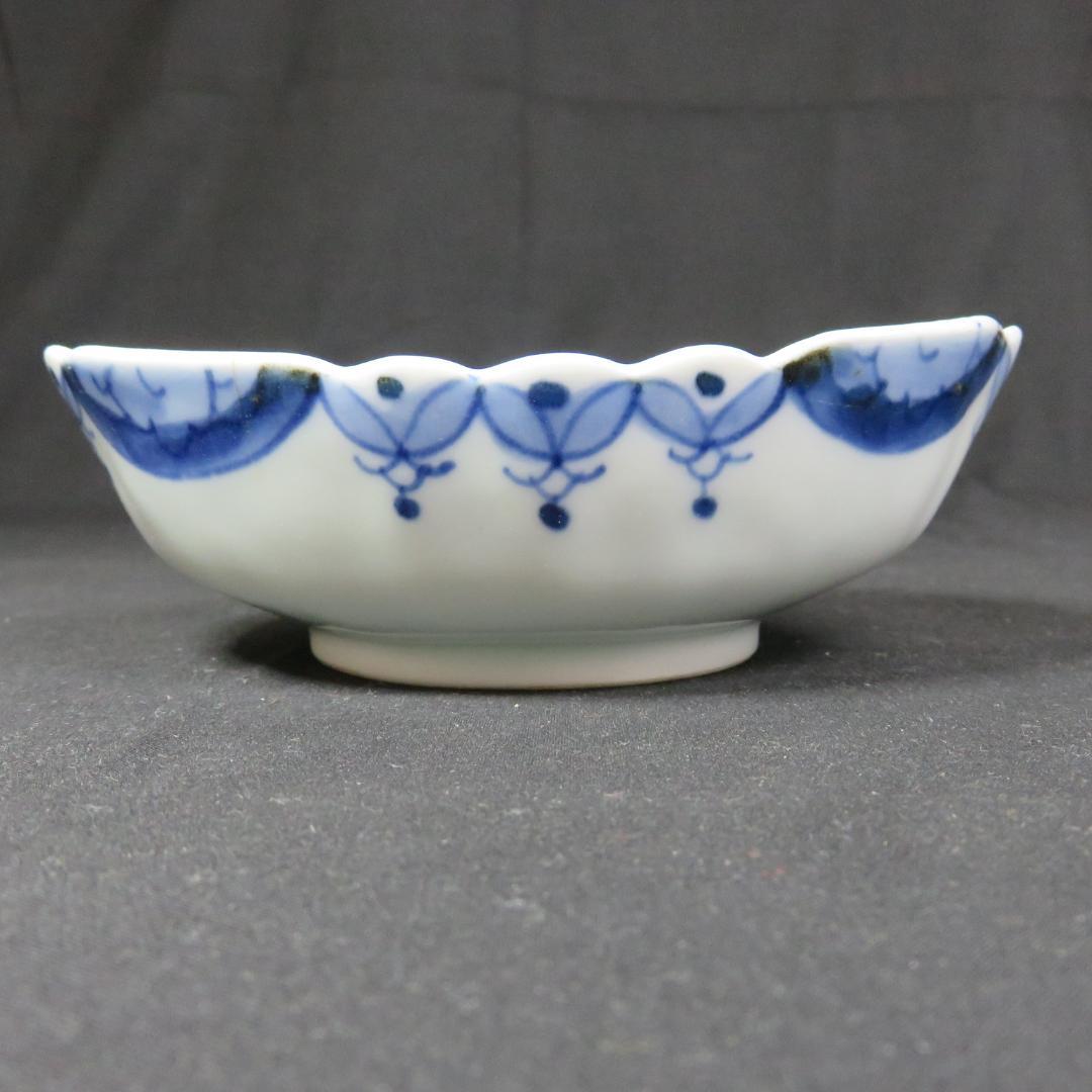 向付 3客 変形 船型 窯傷 銘 人物 風景 家屋