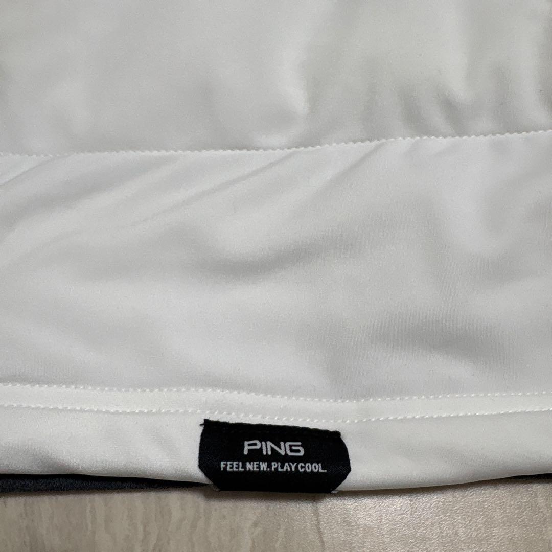 【新品・タグ付き】PINGハーフジップゴルフウェア　ホワイト×グレー LLサイズ