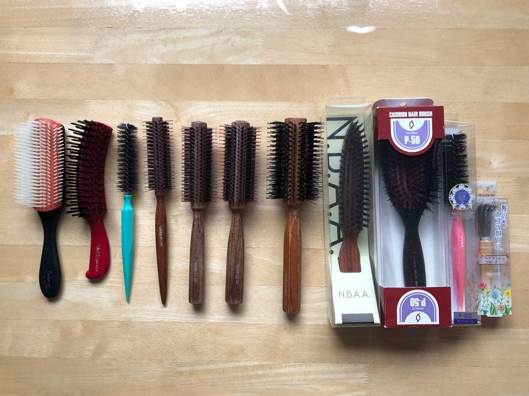 【SANBI•N.B.A.A•HONGO】ヘアブラシ10本 ヘアブラシクリーナー